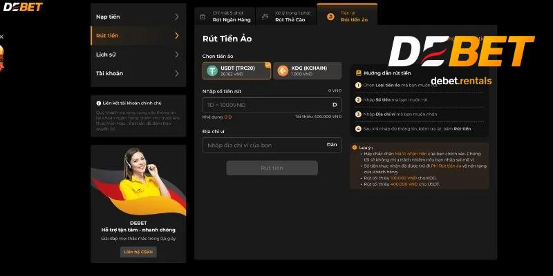 Quyền lợi rút tiền Debet